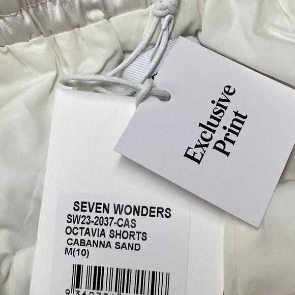 Seven Wonders Women’s Octavia Cabanna Sand Tropical Print Shorts Size M Off-Whit - Picture 4 of 8